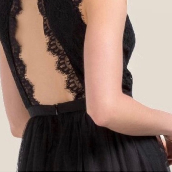 FRANCESCA'S Black Lace Keyhole Sleeveless Tulle Cocktail Dress Size XS - Picture 4 of 16
